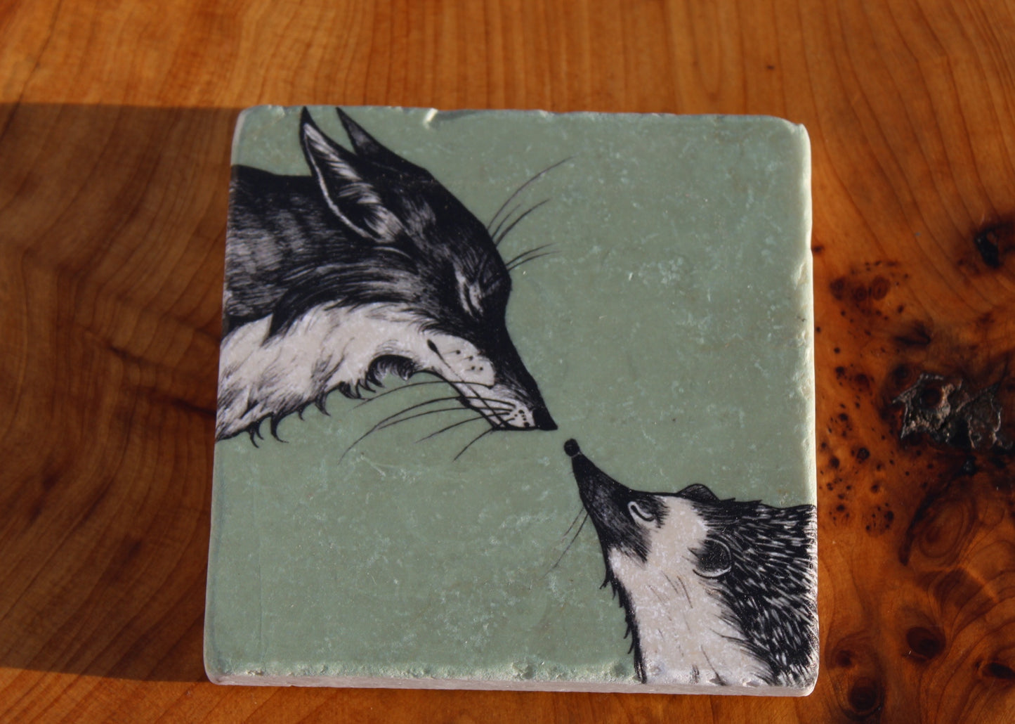 Fox And Squirrel Tile Coaster