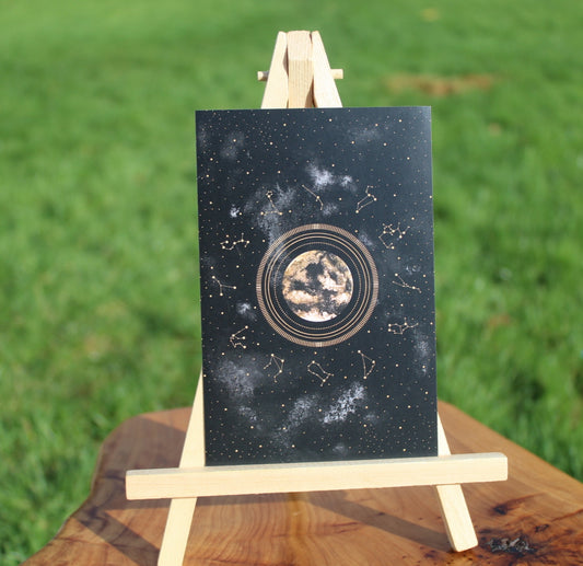 Small Moon Phases And Zodiac Print