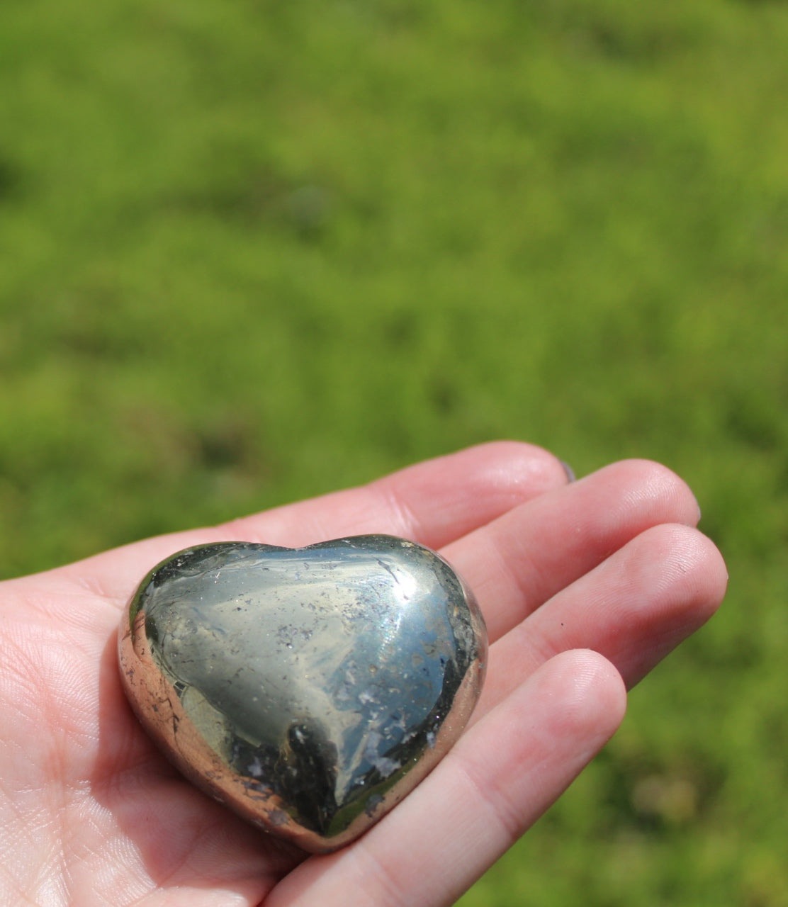 Pyrite Carved Heart